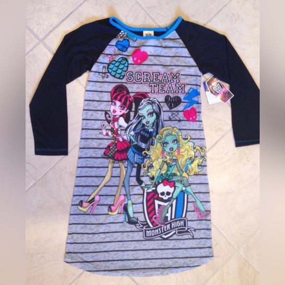 Monster High Long Sleeve Gown Girls Size 10/12 - Picture 1 of 1
